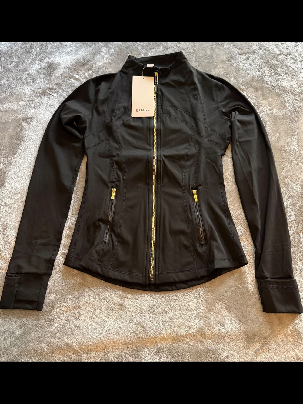 lululemon athletica Black Track Jacket & Joggers with Gold Zippers